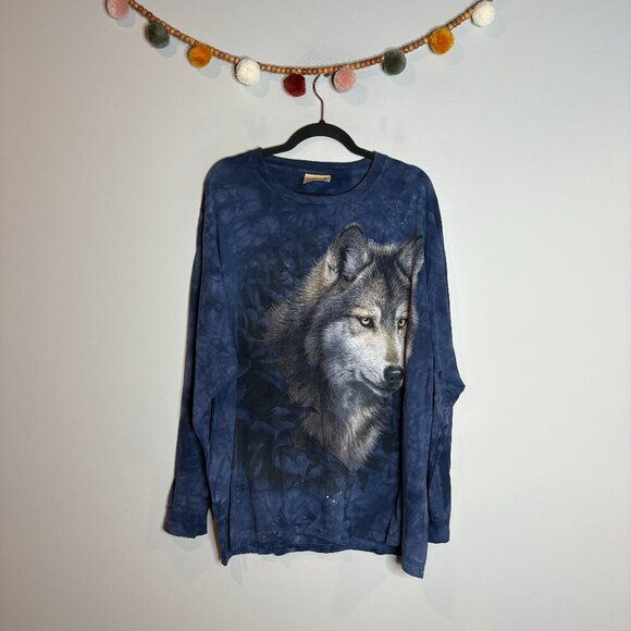 Vintage The Mountain tie dye Wolf long sleeve tee - Picture 1 of 4
